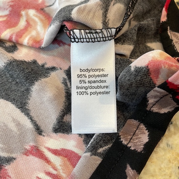 Maurice’s - Black Floral Dress Elastic Waist V Neck, Back Neck Tie, size medium - Picture 11 of 12